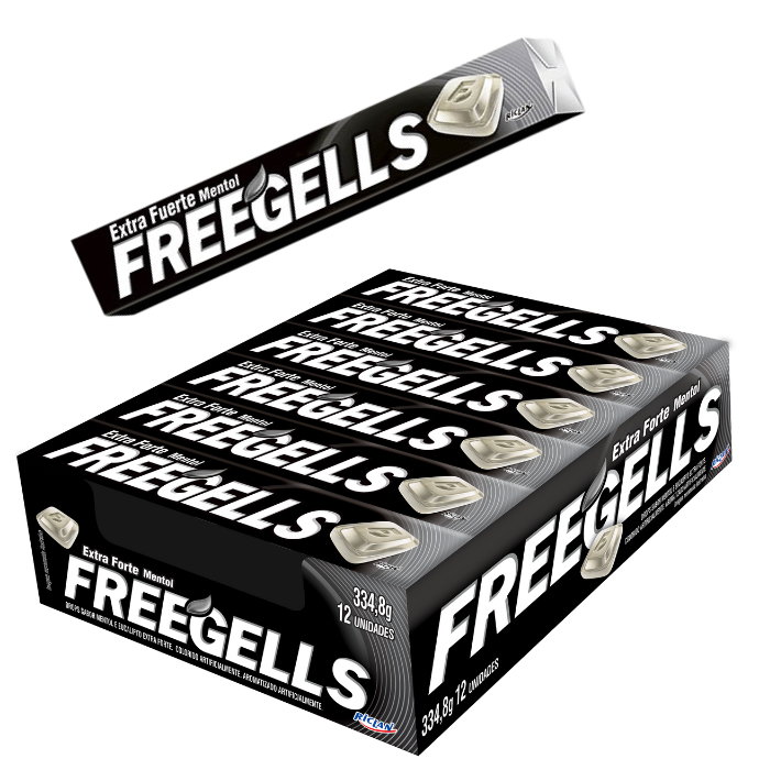 Freegels Mint Chewing Gum 120g Box - 15 Packs Fresh Breath Candy