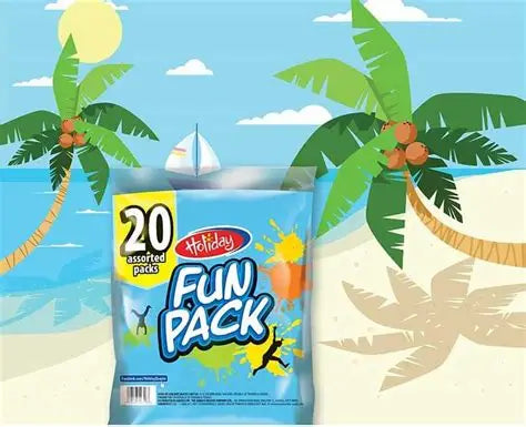2 Pack Sunshine Holiday's Assorted Snack Pack of 20 Snacks - Jamaican Snack Mix