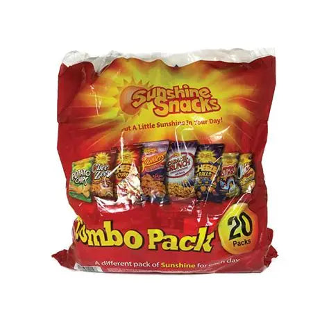 2 Pack Sunshine Holiday's Assorted Snack Pack of 20 Snacks - Jamaican Snack Mix