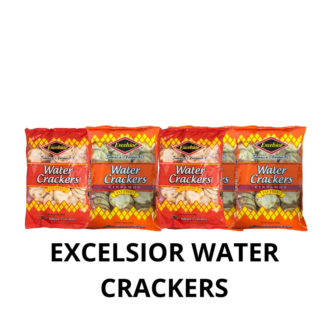Jamaican Excelsior Water Crackers Pack of 6 - 143g (Original/Cinnamon)