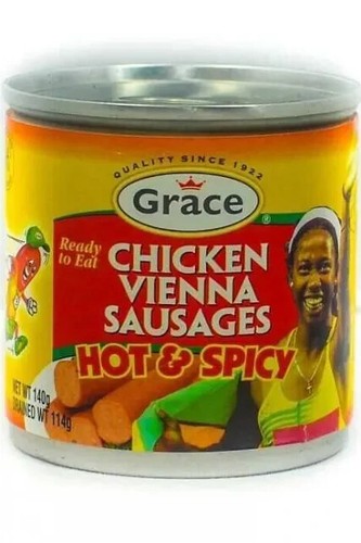 6 Jamaican Grace Chicken Vienna Sausage 6 Pack 114g - Jerk, Spicy, and Original